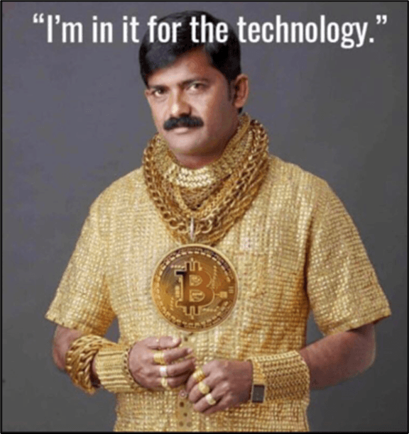 A customary visual for the meme features Indian businessman Datta Phuge (RIP) who had a penchant for gold